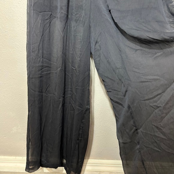 Nina Parker Jumpsuit Sheer Overlay Button Front Plus Size 24W Party Black NWT - Picture 3 of 9